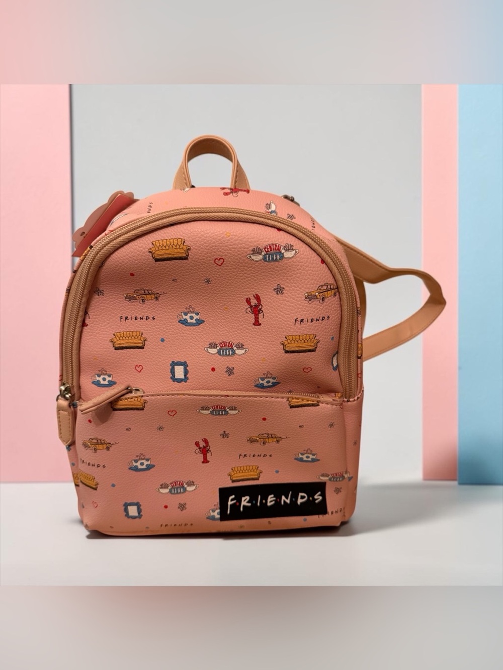 DANI Friends Central Perk Mini Backpack, Small Bookbag, Pink NWT